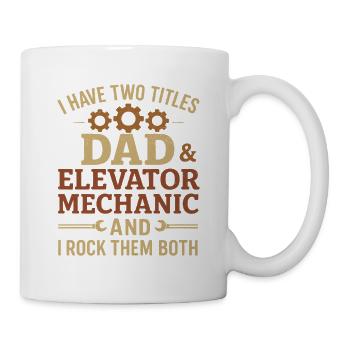 Funny Elevator Inspector Dad And Elevator Mechanic - Mug - white - Right