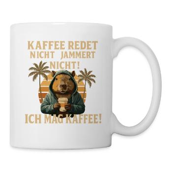 Capybara Kaffee Spruch Retro - Tasse - Weiß - Rechts