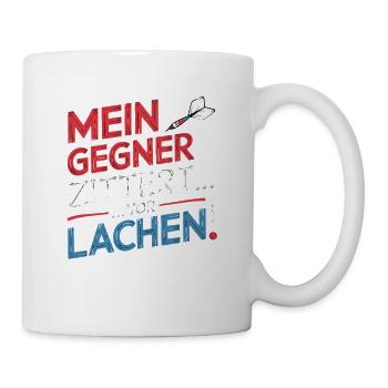 Mon adversaire tremble de rire fléchette disant flèche - Mug blanc - blanc - Droite