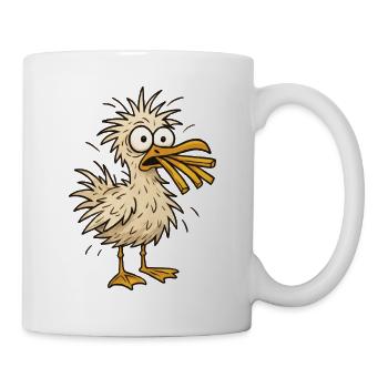 Komische Möwe Mit Pommes - Tasse - Weiß - Rechts
