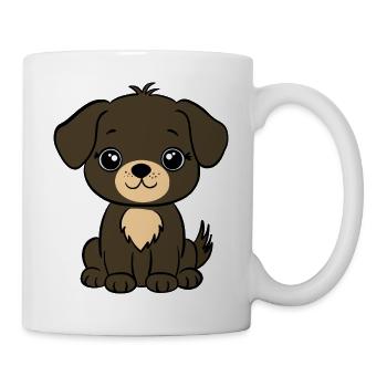Brauner Welpe  - Tasse - Weiß - Rechts