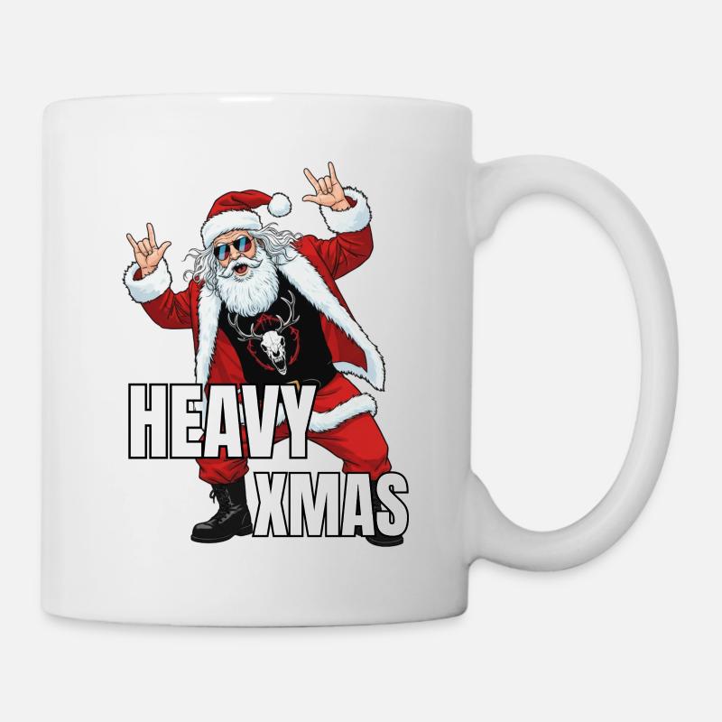 Headbanging Père Noël - Noël lourd - Mug blanc - blanc