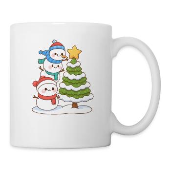 Verschneites Trio und Tannenbaum-Charme - Tasse - Weiß - Rechts