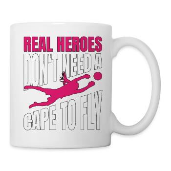 Fliegende Fußball Torhüterin Torfrau Superheldin - Tasse - Weiß - Rechts