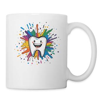Bunter Zahn Spritzer - Tasse - Weiß - Rechts