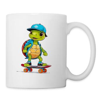 Héros du skateboard tortue - Mug blanc - blanc - Droite