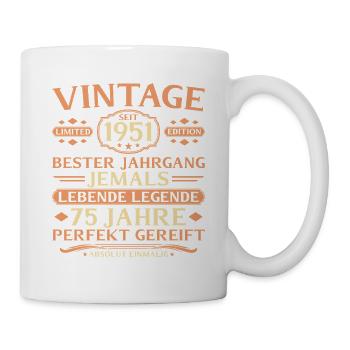 1951 Born absolutely unique 75th birthday - Mug - white - Right
