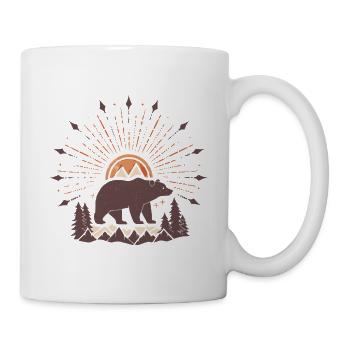 Bär am Sonnenaufgang in Wildnis - Tasse - Weiß - Rechts