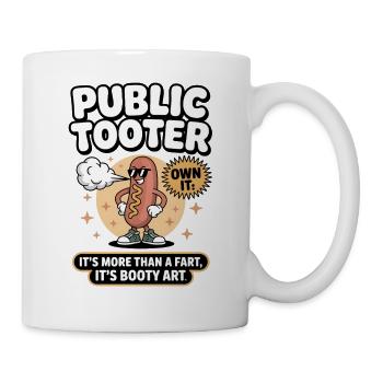 Öffentliches Pups-Kunst: Hotdog Cartoon - Tasse - Weiß - Rechts