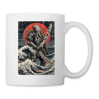 Samouraï Pieuvre Tentacule Monstre Japonais Ukiyo-e - Mug blanc - blanc - Droite
