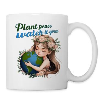 Paix des plantes – Regardez-la grandir | Design de l’Amour Terrien - Mug blanc - blanc - Droite