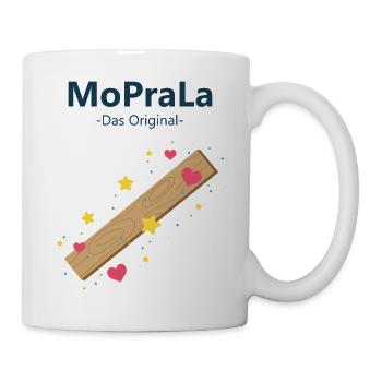 Holzstab voller Herzen und Sterne, die MoPraLa... - Tasse - Weiß - Rechts