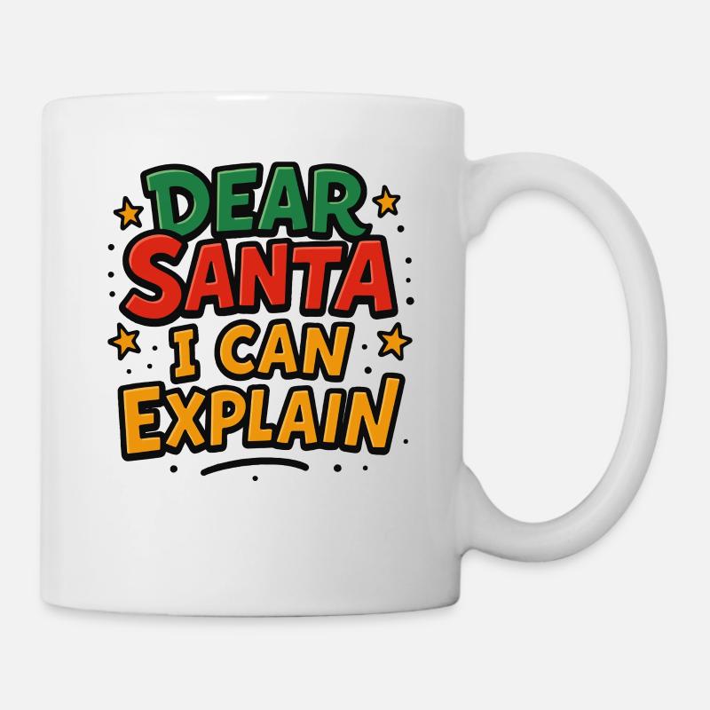 Cher Père Noël, je peux expliquer Noël drôle - Mug blanc - blanc