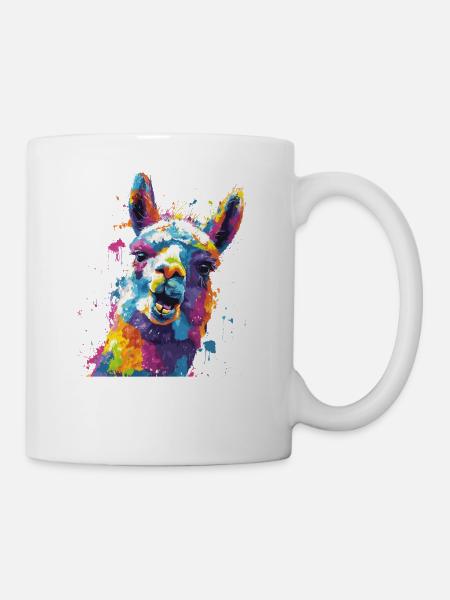 Llama Farbexplosion - Tasse - Weiß