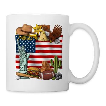Flagge der USA - Tasse - Weiß - Rechts