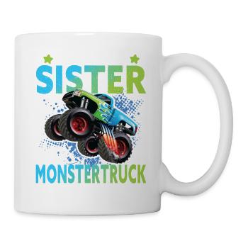 Tausche Schwester Gegen Monstertruck - Tasse - Weiß - Rechts