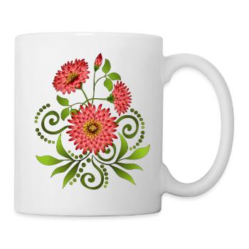 Fleur - Mug blanc - blanc - Droite