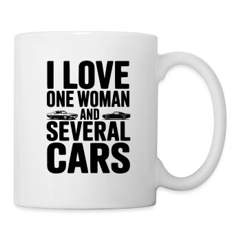 Ich liebe eine Frau und mehrere Autos - Tasse - Weiß - Rechts