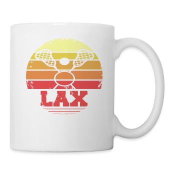LAX Retro Vintage Lacrosse Sunset Player Style - Mug blanc - blanc - Droite