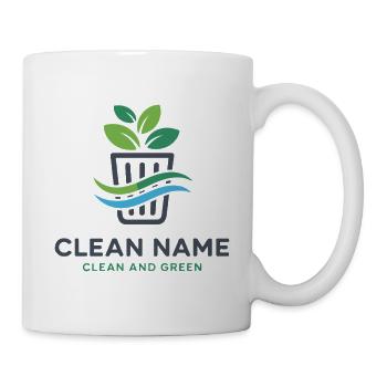 Öko-Pflanze im Korb-Logo - Tasse - Weiß - Rechts