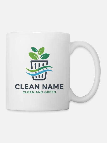 Öko-Pflanze im Korb-Logo - Tasse - Weiß