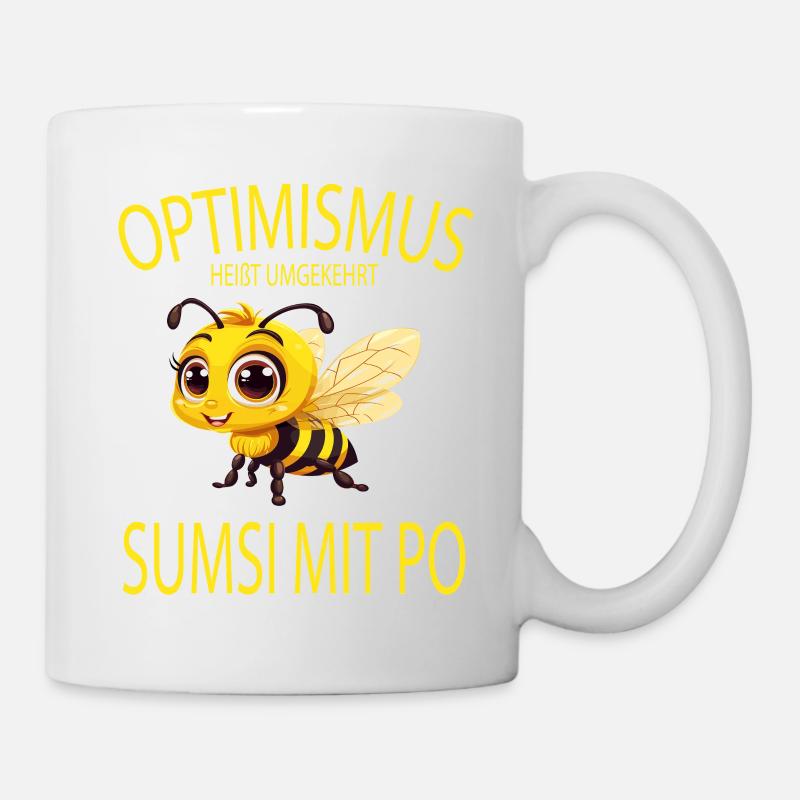 Optimismusbiene Sumsi - Tasse - Weiß