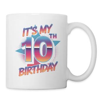 10th Birthday Party Outfit in 80s Retro Look - Mug - white - Right