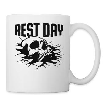 Rest Day Skull Graphic Tee - Mug - white - Right
