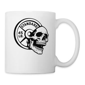 Crâne Barbell Gym Nuit Art - Mug blanc - blanc - Droite