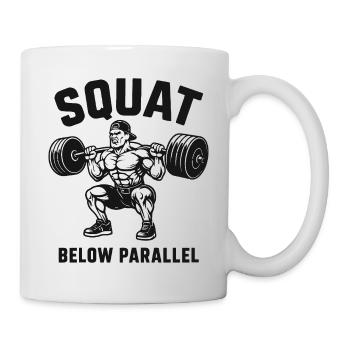 Squat sous l’haltérophile lourd parallèle - Mug blanc - blanc - Droite
