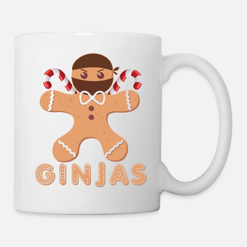 Maskierter Gingerbread mit Zuckerguss - Tasse - Weiß