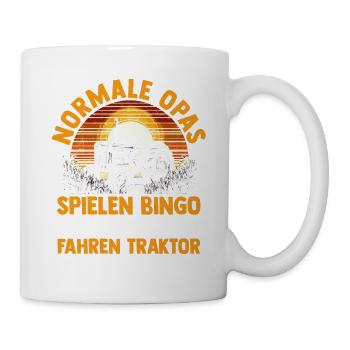 Landwirt Bauernhof Farmer Bauer Opa Großvater Trak - Tasse - Weiß - Rechts