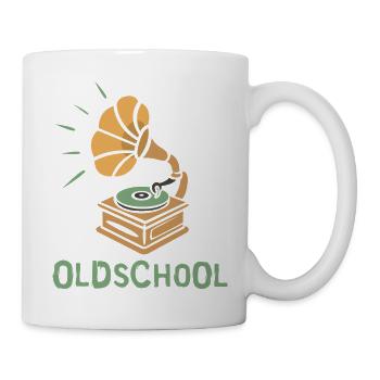 Oldschool Grammophon Retro Design - Tasse - Weiß - Rechts