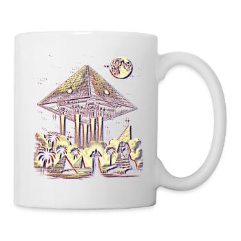Ancient Pyramid UFO Mystery Design Shirt - Mug - white - Right