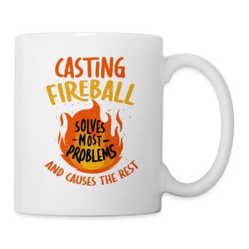 Das Casting von Fireball löst Probleme beim RPG-Gaming - Tasse - Weiß - Rechts