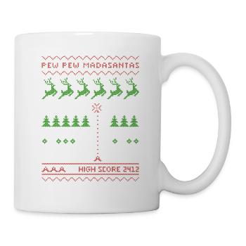 Pew Pew Madasantas | Ballerspiel | ugly christmas - Tasse - Weiß - Rechts