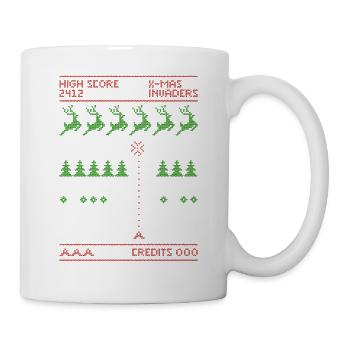 Envahisseurs de Noël | Jeu de tir | Noël moche - Mug blanc - blanc - Droite