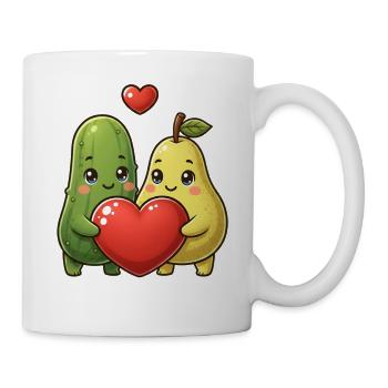 Cœurs Fruits Concombre Poire - Mug blanc - blanc - Droite