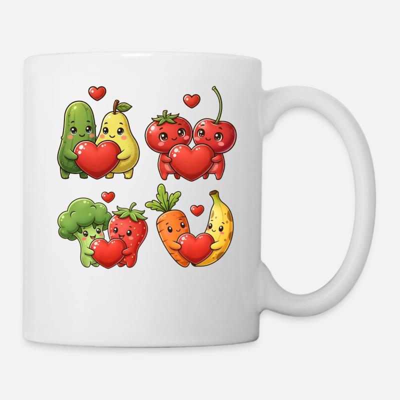 Kawaii Fruit Hearts - Mug - white