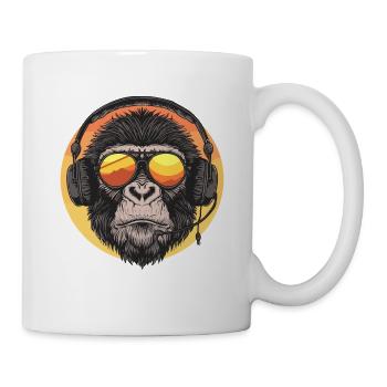 Gamer Gorilla mit Headset und Sonnenbrille - Tasse - Weiß - Rechts