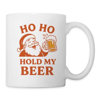 Ho Ho Hold My Beer Santa Humor Urlaub Spaß - Tasse - Weiß - Rechts