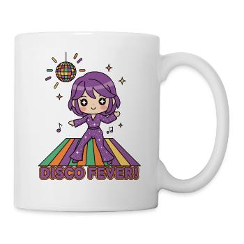 Fièvre disco | Chibi Fille Danse Rétro Fête des années 70 des années 80 - Mug blanc - blanc - Droite