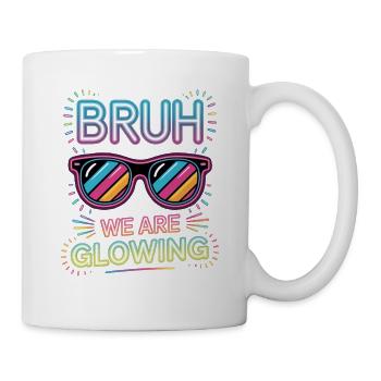 Bruh We Are Glowing Retro Sunglasses - Mug - white - Right