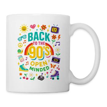 Back To The 90's Open Minded Nostalgia Vibes - Mug - white - Right