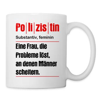 Polizistin Polizeibeamtin Polizei Polizeidienst - Tasse - Weiß - Rechts