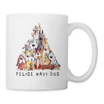 Felice Navi chien chiens Noël dicton - Mug blanc - blanc - Droite