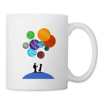 Astronaut Holding Planet Balloons Cosmic Journey T - Mug - white - Right