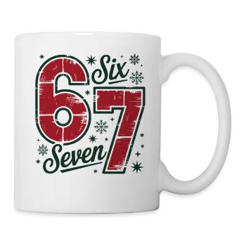 Festliches 6 7 Retro Weihnachtsmotiv - Tasse - Weiß - Rechts