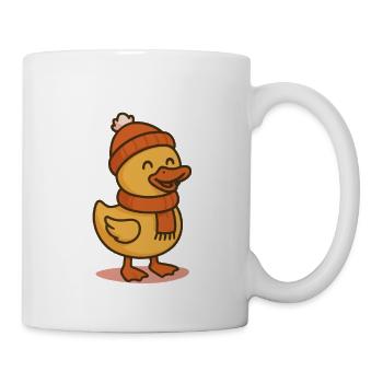 Cute Duck Winter Holiday Christmas Fun - Mug - white - Right