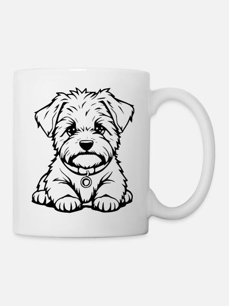 Chien Blanc Noir et Blanc - Mug blanc - blanc